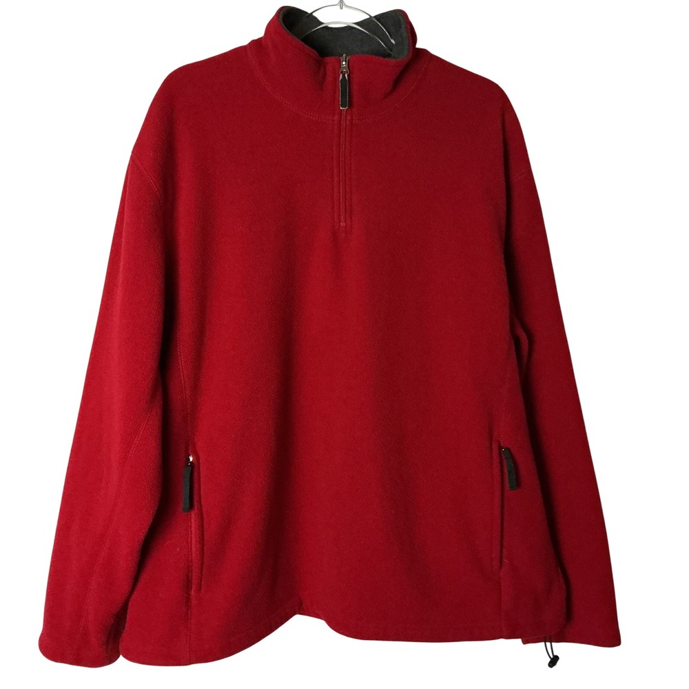 Ashford Sport Fleece Pullover Mens XL Red Quarter Zip Jacket